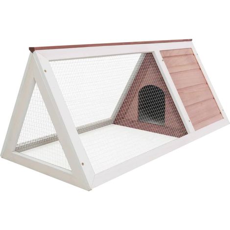 Conejera de madera de abeto 98 cm pequeños animales marrón 020000610 (1/5)