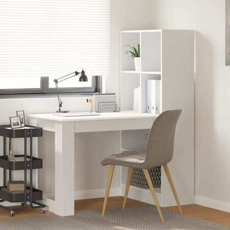 vidaXL Scrivania Bianco 122 x 67 x 145 cm Legno multistrato (1/5)