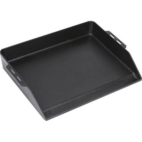 Plancha universelle en fonte de 48 x 36 cm pour barbecue à gaz, four et cuisinière, poêle avec gouttière à graisse (1/5)