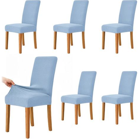 Fundas para sillas de comedor,Paquete de 6,Fundas para sillas,Fundas decorativas para asientos,Largo/Ancho/Alto: 38,48 / 38,48 / 47,58 cm (1/5)