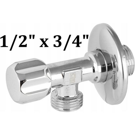 Eckpilzventil 1/2 x 3/4 für Waschmaschine und Geschirrspüler (1/2)