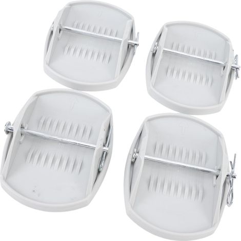 Lot de 4 Coussinets de Pied de Stabilisateur de Remorque avec Goupille de Verrouillage Sûre, Support Stable, Coussinets d'arrêt, Niveleur Anti-évier pour Remorque de Voyage, Camping-Car, (1/5)