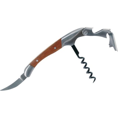 Coltello da cameriere cavatappi Laguiole - coltello da sommelier di qualità superiore con tagliacapsule e apribottiglie - manico in legno di bambù - acciaio inossidabile - apribottiglie per profession