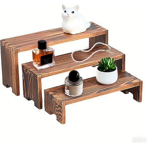 [Étagère 3 niveaux] Ander Online 3pcs étagère de présentation pour cupcakes et produits cosmétiques en bois naturel, accessoires de décoration intérieure (1/5)