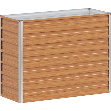 Garden Raised Bed Light Brown 100 x 40 x 77 cm Galvanised Steel vidaXL