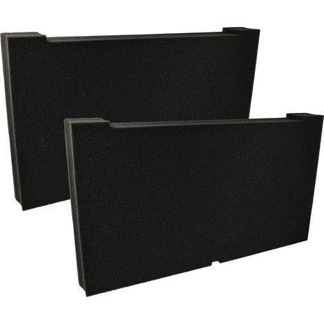 vhbw 2x Foam Insert compatible with Dewalt Tough-Box DS400 Toolbox - Customisable, 2 Layers, Adaptable Foam Black