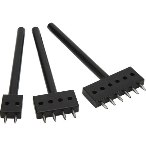 poinçon rond pour outil à cuir, poinçon noir, manche noir brillant (1/5)
