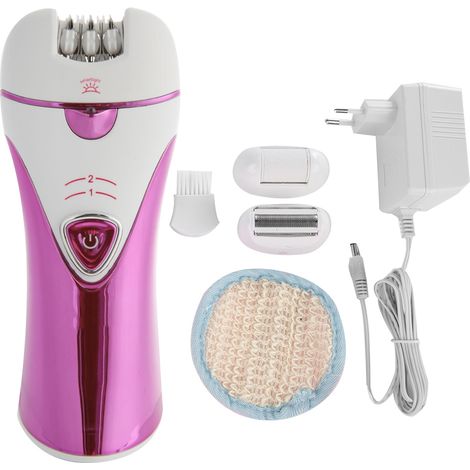 Epilateur - Rechargeable - Etanche - 3 Têtes Interchangeables - Pour Visage Corps Jambes Aisselles Bikini - 45 Min Autonomie - 1 Pièce (1/5)