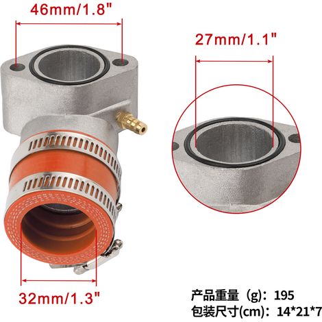 Orange GY6 150CC Modified Intake Manifold for ATV Off-Road Vehicles and Go-Karts (1/4)