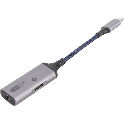 Adattatore da USB-C a jack per cuffie da 3,5 mm e ricarica rapida da 60 W (lega di alluminio grigia)