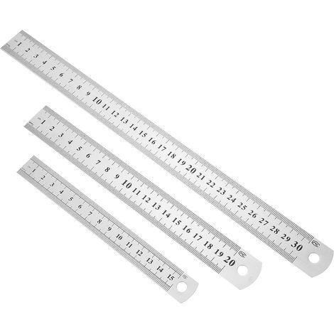 Ensemble de 3 règles mesure en acier Milisten pour usage (1/5)