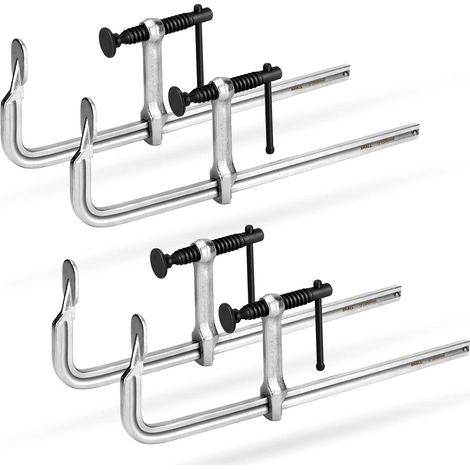 Schraubzwingen Set 4 Stück, 300mm Spannweite, Schmiedestahl, 200kg Spannkraft (1/5)