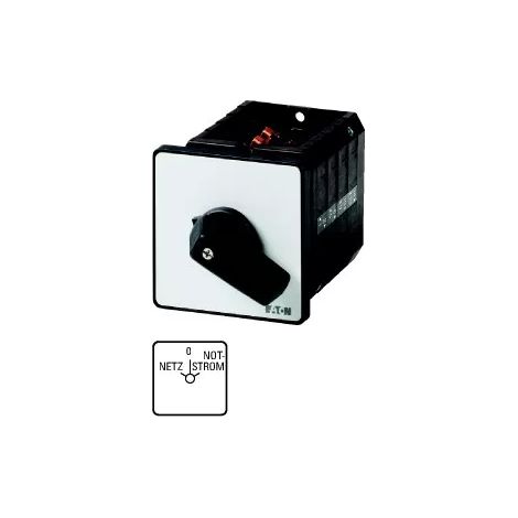 Eaton Umschalter, T5B, 63 A, Einbau, 4 Baueinheit(en), Kontakte: 8, 60 °, rastend, mit 0-Stellung, Netz-0-Notstrom, Abw (1/2)