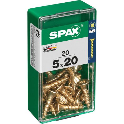 Boîte 20 Unités. Vis A Bois Spax Cab. Plat Yellox 5.0x20mm Spax (1/2)
