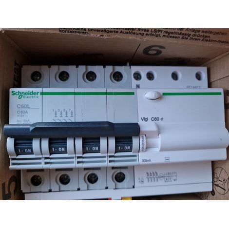 C60L 4P C 63A 300mA-S-AC C60 SCHNEIDER 25456 - A9N26848 Disjoncteur Différentiel