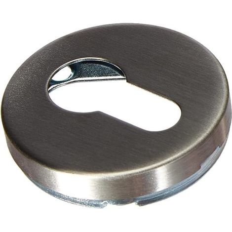 Rosettenpaar aus Edelstahl – 2 Stück – Edelstahl – Europäisches Profil, Schlüssel I – Für Eingangstüren – Durchmesser 52 mm (1/5)
