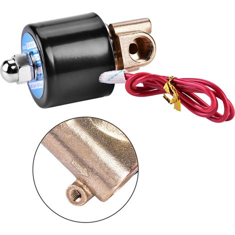 Électrovanne 2 points normalement fermée 2W025-08, vanne d'eau à deux voies G1/4" 110 V CA (1/5)