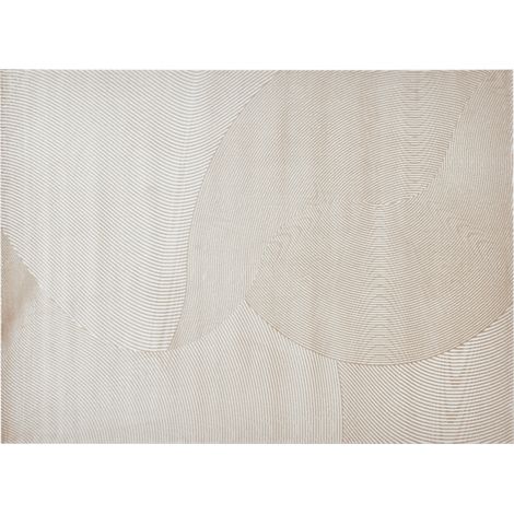 Tapis beige et blanc motif organique 160 x 230 cm SAND