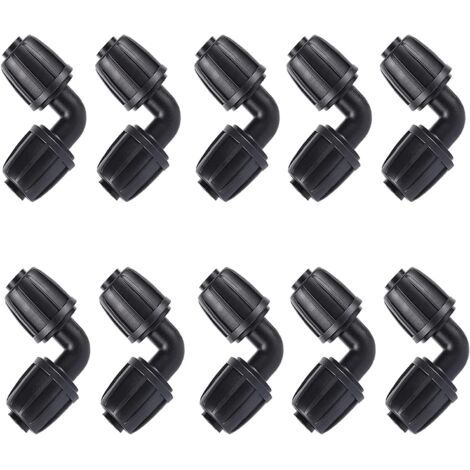 royaluxe -10 Pièces Adaptateur Coude d'Irrigation Goutte, 16mm Tuyau d'Arrosage Coude Connecteur Universel Coude Joint de Accessoires d'Irrigation Agricole (1/4)