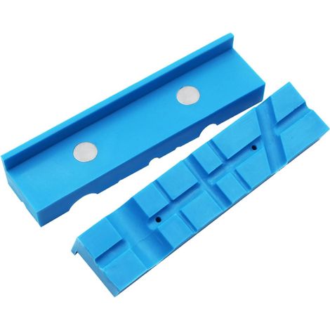 CSPARKV 2 Stück, Schraubstock-Schutzstreifen, Schraubstock-Backenschutz, magnetische Backen-Anti-Rutsch-Futter, Schraubstock-Backen-Schutzabdeckung, magnetische Schraubstock-Backenschutz, blau, Kiuiom