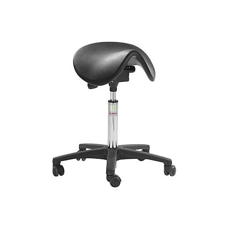 Silla tipo montura  asiento basculante con ruedas  altura de