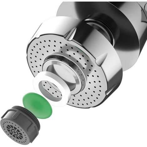 Aérateur De Robinet - Tête Pivotante 360 Degrés - 2 Modes Eau Bulle Et Pulvérisation - Pour Robinets Circulaires 18 À 24 Mm - 1 Pièce (1/5)