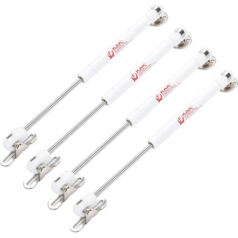 Amortiguador de resorte de gas, mecanismo de cierre suave, aplicaciones versátiles, blanco, 6 kg x 4 (1/2)