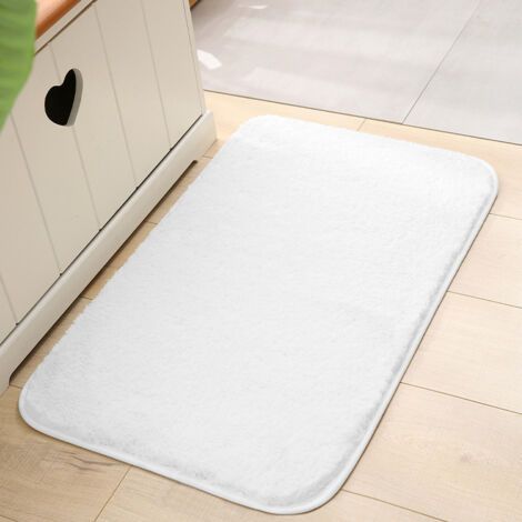 royaluxe -Tapis de Bain Antidérapant Extra Epais Tapis de Absorbant Douche Microfibre de pour Salle de Bain(blanc, 50x 80cm) (1/3)