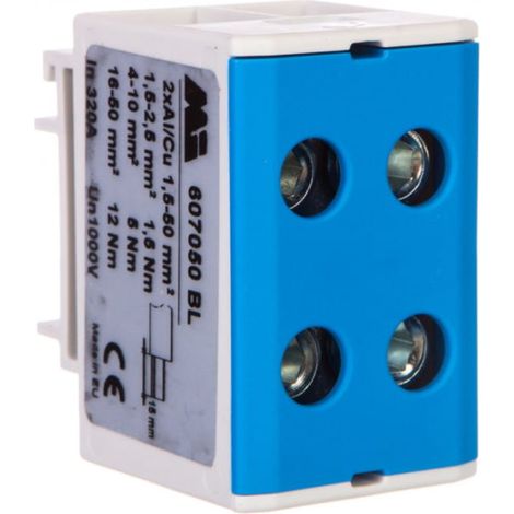 Conector de riel de 2 vías 1,5-50 mm² gris azulado EURO multiOTL 50 2xAl/Cu 607050 BL 607050BL