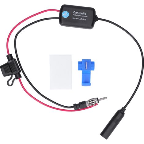 Amplificateur d'Antenne Radio Voiture 12V FM/AM - Booster Signal avec Pince (1/5)