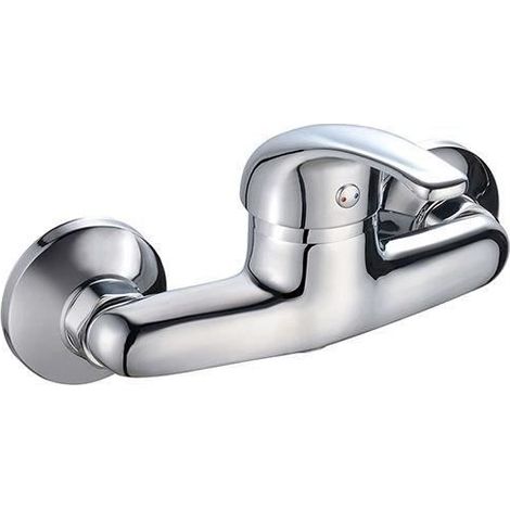 Shower mixer - EDOUARD ROUSSEAU - Cardiff - Compact design - Standard wall installation - Chrome (1/2)