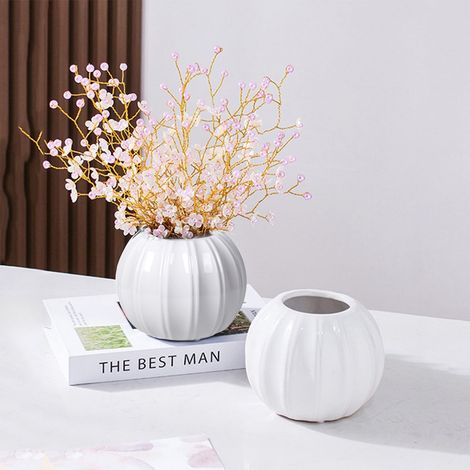 Citrouille Décorative - Pot à Fleurs en Plastique - Forme de Citrouille - Pour Décoration d'Automne et d'Halloween - Lot de 1 (1/5)