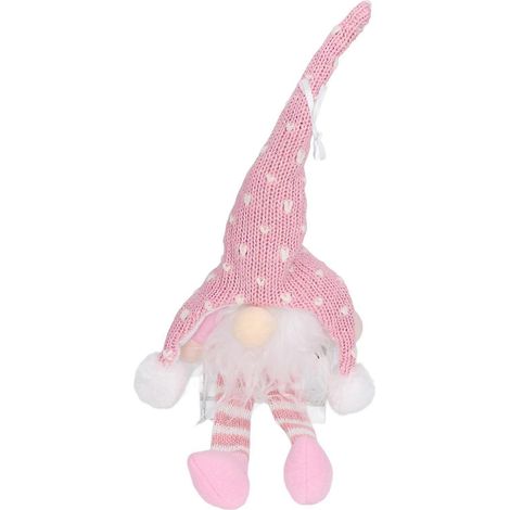 Décoration lumineuse LED Gnome de Noël, ornement de sapin de Noël, rose YV0036702 (1/4)