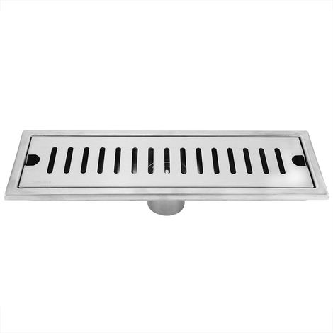 Caniveau de douche rectangulaire en acier inoxydable à grand débit (évacuation moyenne) (1/5)