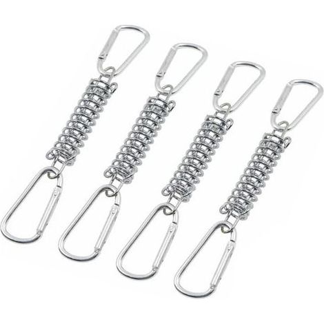 Fixation d'auvent à Tension à ressort avec boucle, fixation de voile d'ombrage, accessoires en acier inoxydable pour auvent de tente de Camping, 4 pièces (1/5)