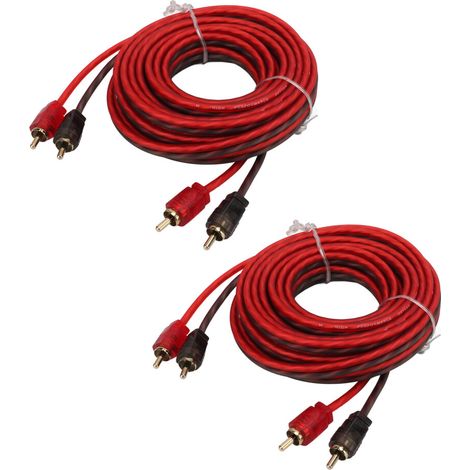 Adecuado para kits de instalación de audio, cable para altavoces de 5 metros con reducción de ruido para una calidad de sonido nítida conectores chapados en oro para resistencia a la corrosión conecto
