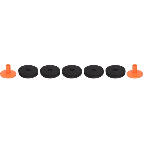 Lot de 7 patins feutre pour batterie Noir Orange Rouge Antifriction Résistant à l'usure Accessoires cymbales (50 mm) (1/5)