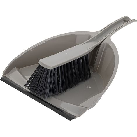 Spazzola con paletta, plastica, iride, grigio chiaro - BEN