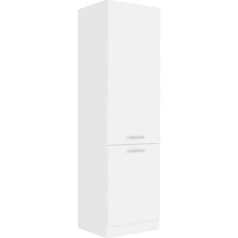 ATLAS Colonne de cuisine 2 portes - L 60 x P 58 x H 210 cm - Décor blanc (1/2)