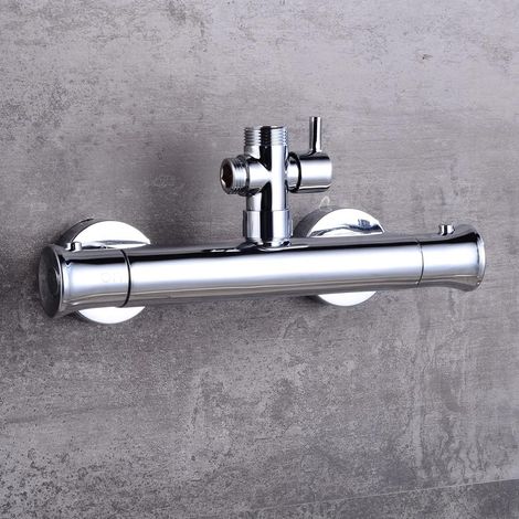 Gojoy – Mitigeur thermostatique de baignoire – Finition métal chrome poli – Protection sécurité 38 °C – Réglage rapide 2 secondes (1/5)