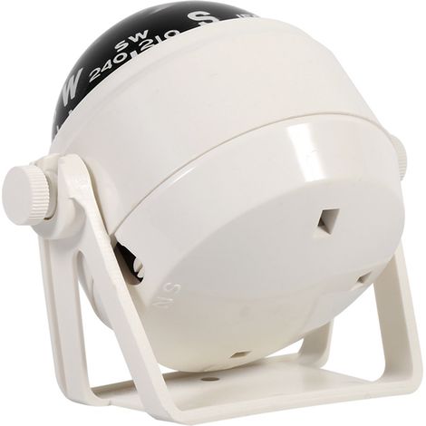 Boussole marine polyvalente pour bateau, caravane, camion, montage support extérieur, blanc, usage voyageur. (1/5)