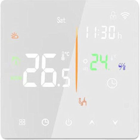 Energiesparender Smart-Thermostat 3A für Warmwasserbereiter/Heizkessel, Touch-Bedienung, Weiß (WLAN nicht enthalten) XXW