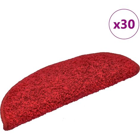 Felpudos para escaleras (30 unidades 65 x 21 x 4 cm) color rojo semicirculares grandes