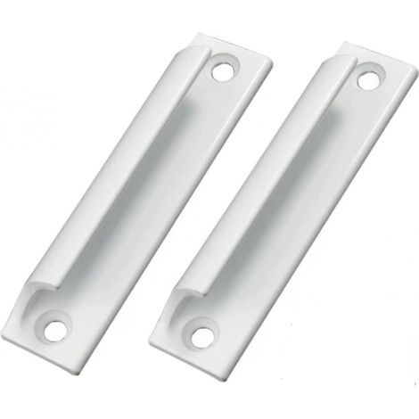 Lntyq Poignée en alliage d'aluminium 2 pièces  Poignée de porte coulissante  Poignée de porte de balcon  Poignée de tiroir d'armoire  Pour fenêtres, quincaillerie de meubles avec vis(Blanc)