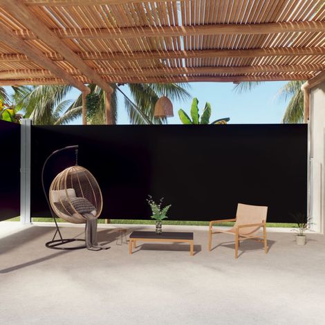 Auvent latéral rétractable Paravent extérieur Brise Vue Rétractable pour Jardin, Balcon, terrasse Noir 220x1000 cm NDTN2172138 MaisonChic (1/5)
