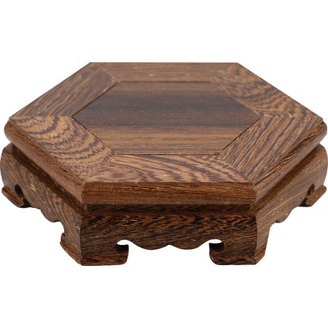Bandeja de jardín – Base de madera práctica – Círculo decorativo – Para macetas y suculentas – 1 bandeja incluida – Material: Madera – Diámetro: Círculo (1/5)