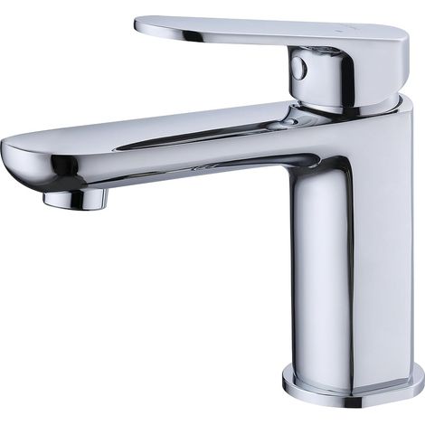 Bathroom faucet, basin tap, basin mixer, single-lever washbasin mixer, ceramic valve insert, brass, conexión EU 3/8″ (chrome). (1/5)