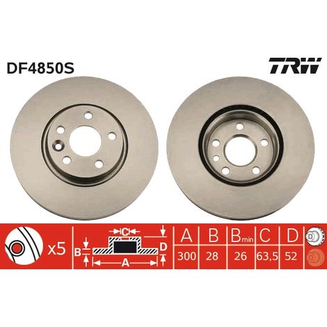 DISQUE DE FREIN AVANT DF4850S TRW (1/2)