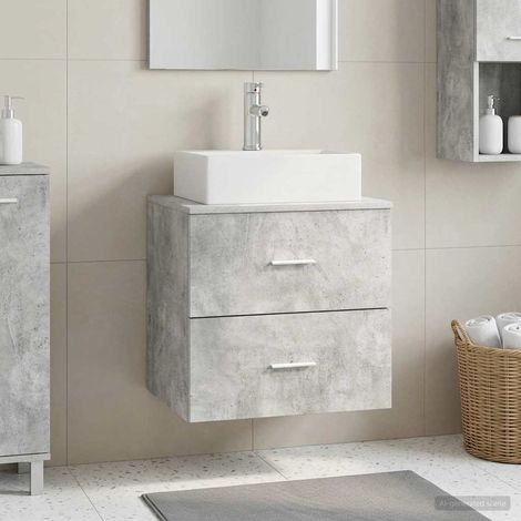 Vanidad con Lavabo de Pared Gris Hormigón 49,5 x 41 x 62,5 cm