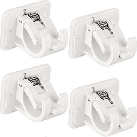 Lot de 4 supports de tringle à rideaux auto-adhésifs, crochets de fixation pour tringle à rideaux et porte-serviettes (1/5)